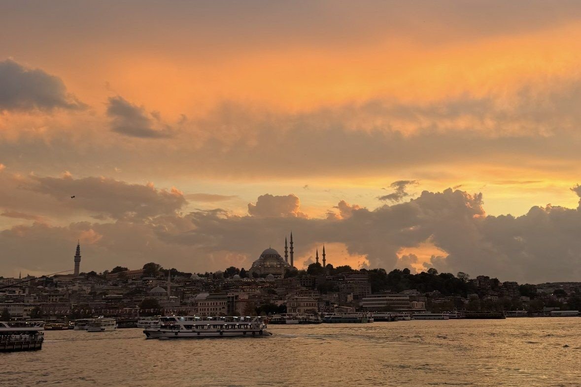 Sonnenuntergang über dem Bosporus, Istanbul