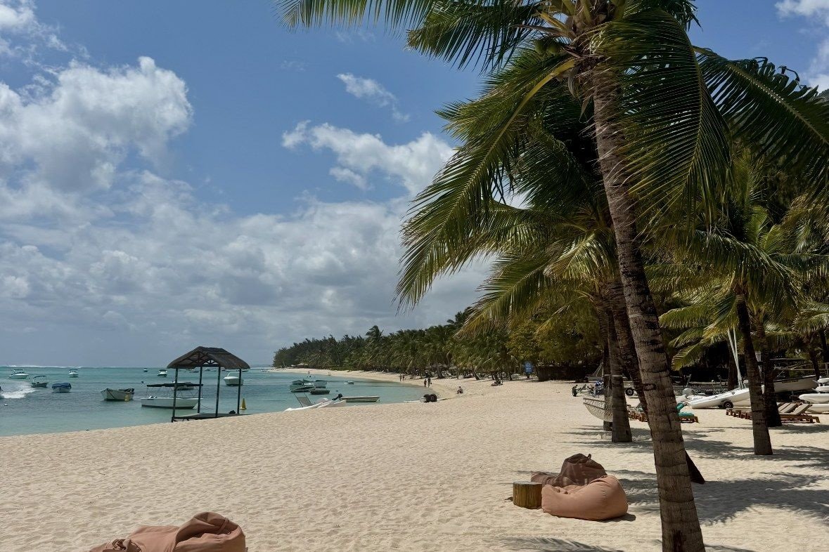 Strand mit Palmen, Mauritius