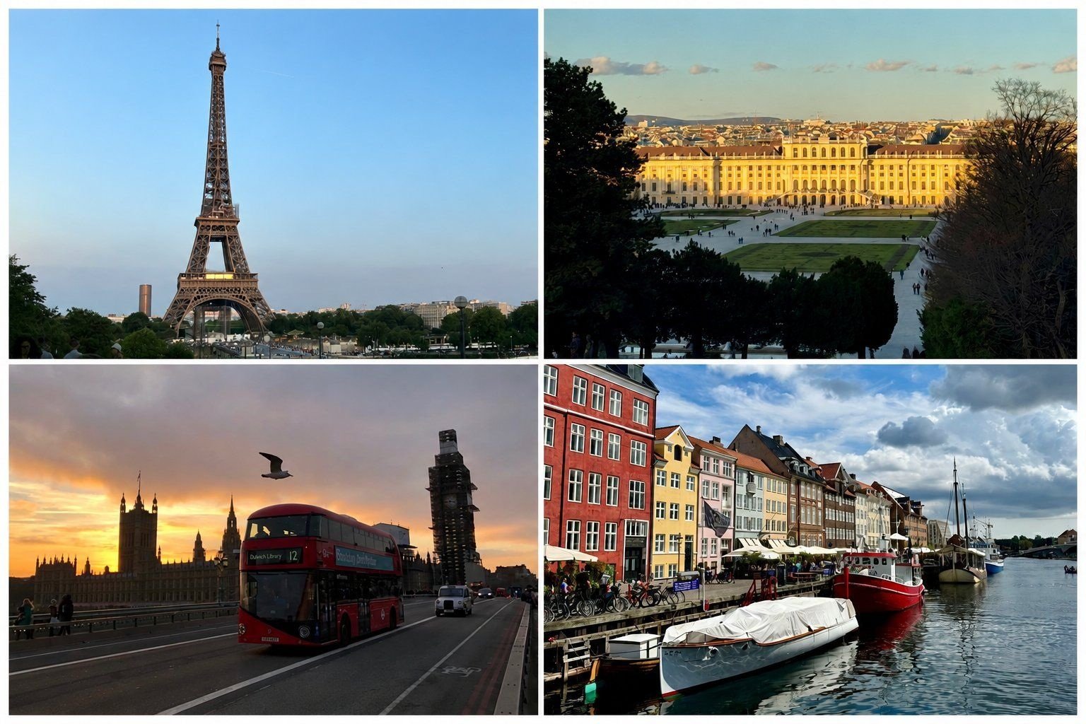 Städtereisen Europa: Paris, Wien, London, Kopenhagen